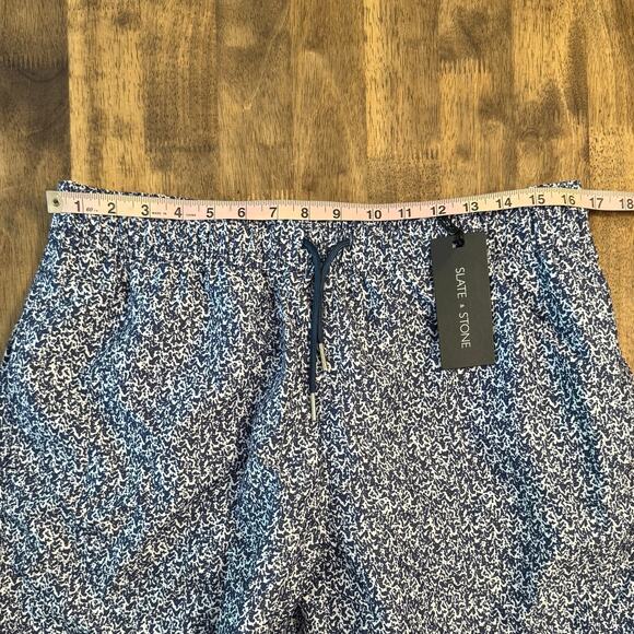 Slate & Stone Cabo Mesh Lined Swim Suit Trunks 5.5” Inseam Blue Pattern Size XL - Picture 2 of 9